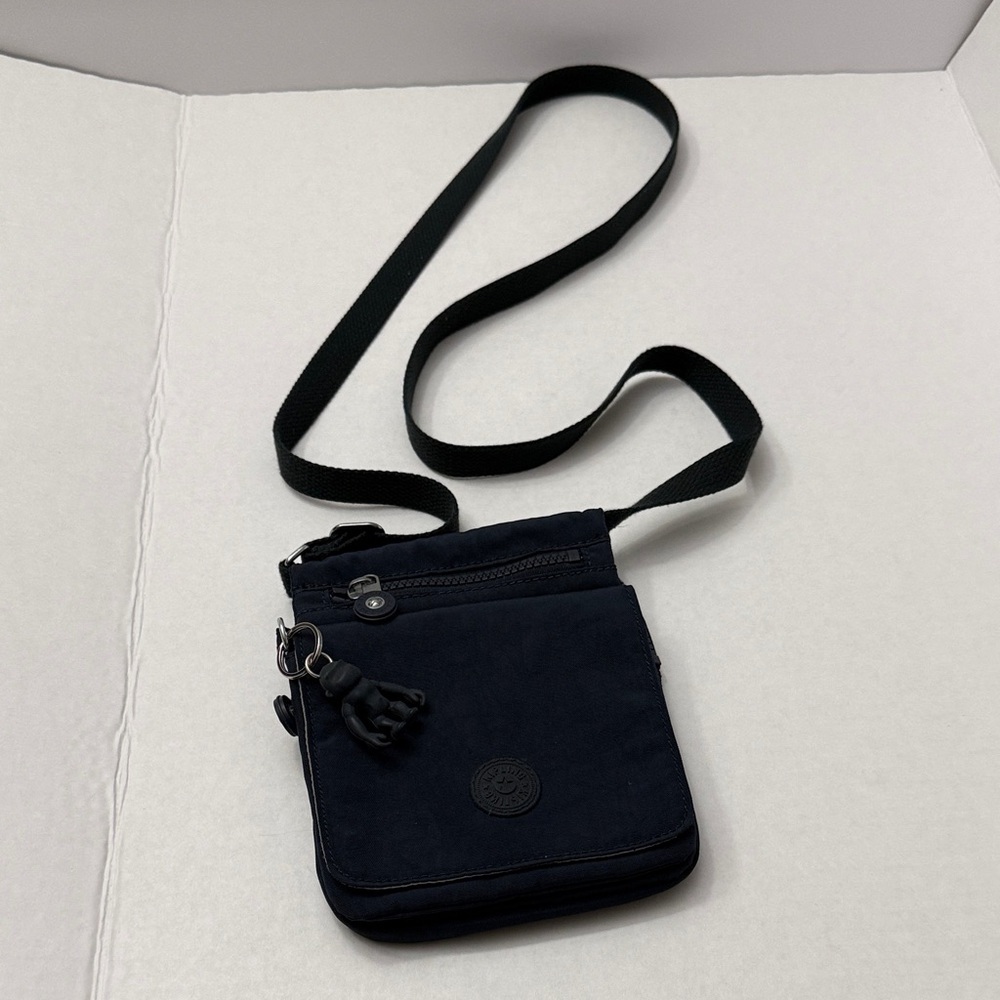 Kipling Navy Blue Small Crossbody Bag with Monkey Charm